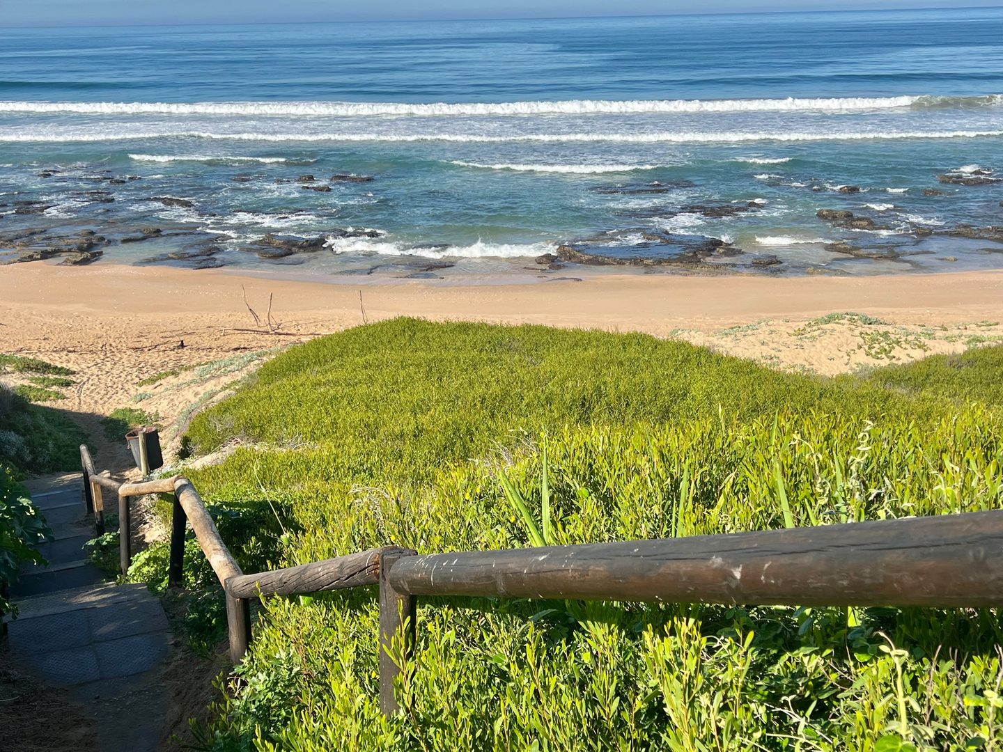 The wooden walkway through the dune down to the beach at Tergniet